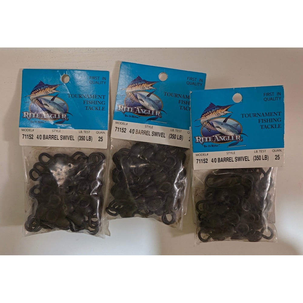 Rite Angler 4/0 Barrel Swivel 350 LB Test Fishing Tackle 71152 3 Packs 75 Total